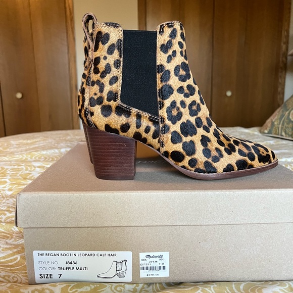 Madewell Regan boot in leopard calf hair size 7, NWT - Picture 2 of 6